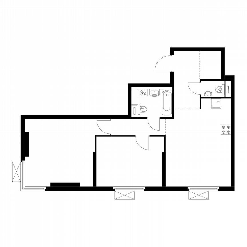 2-к. квартира, 65,2 м², 2/33 эт.