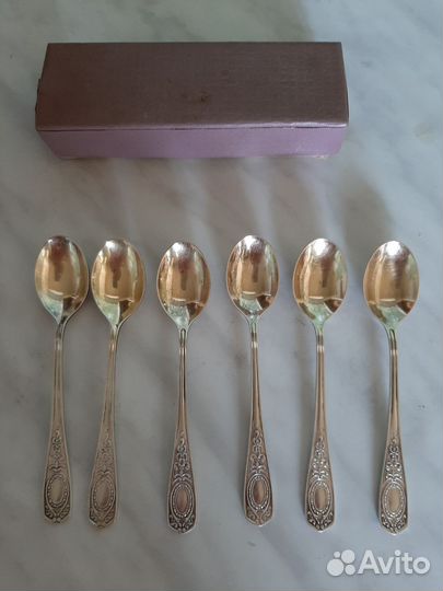 Набор чайных ложек СССР мельхиор в коробке