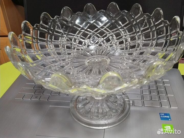 Ваза для фруктов на ножке СССР завод Мальцова