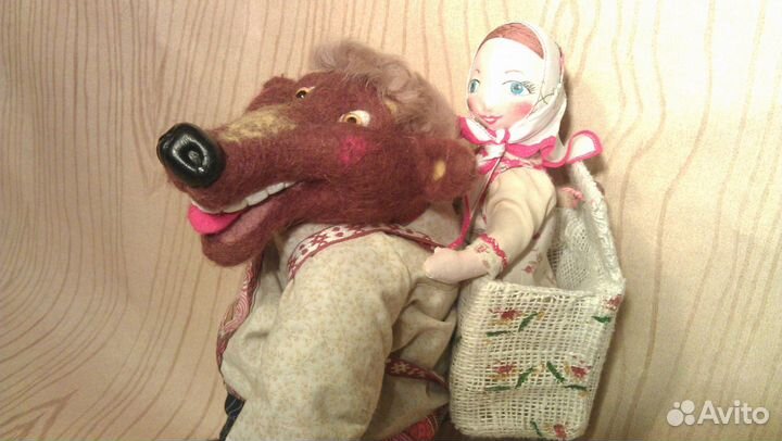 Коллекционная авторская игрушка Маша и медведь