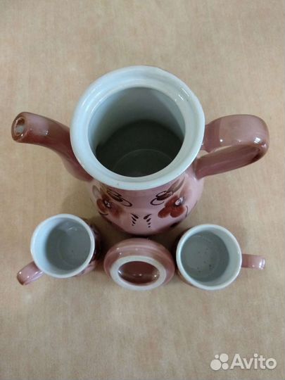 Заварочный чайник/кофейник+2 чашки