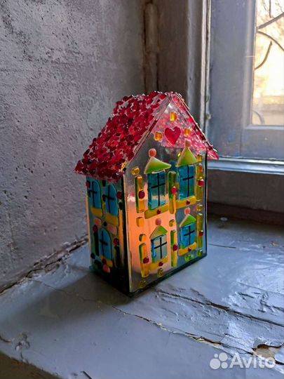 Светильник Домик из стекла