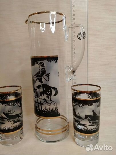 Кувшин со стаканами Охота Богемия