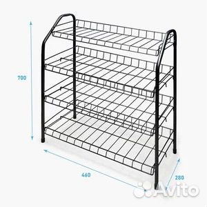 Полка для обуви 4 яруса, устойчивая