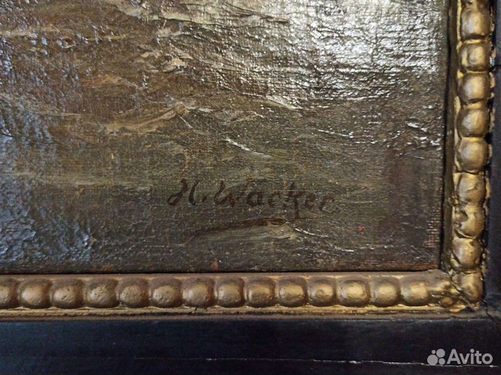 Картина маслом на холсте старинная
