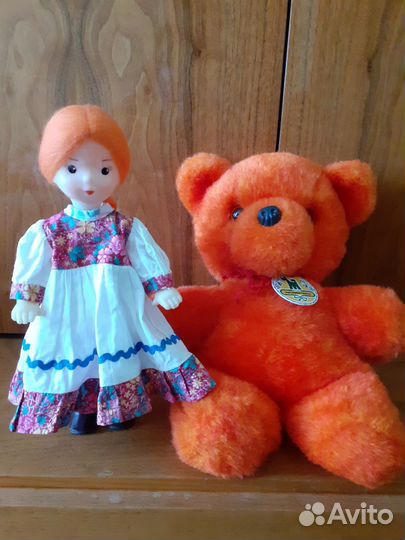 Кукла и Мишка из СССР винтаж
