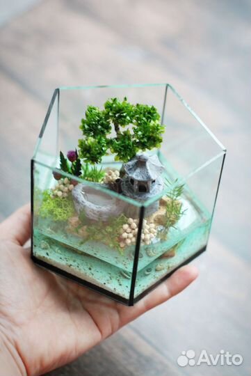 Моссариум Флорариум с японским колодцем цукубаи