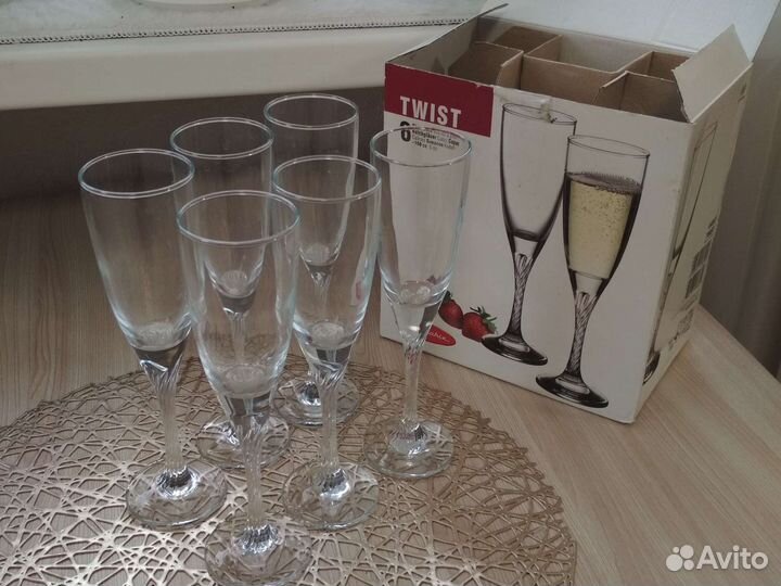 Фужеры Турция 6шт и 2шт/Стопки барные