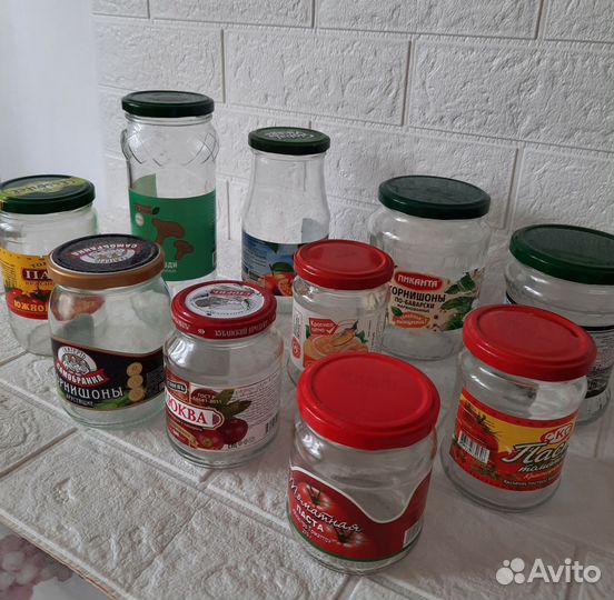 Банки с крышками, разные 10шт