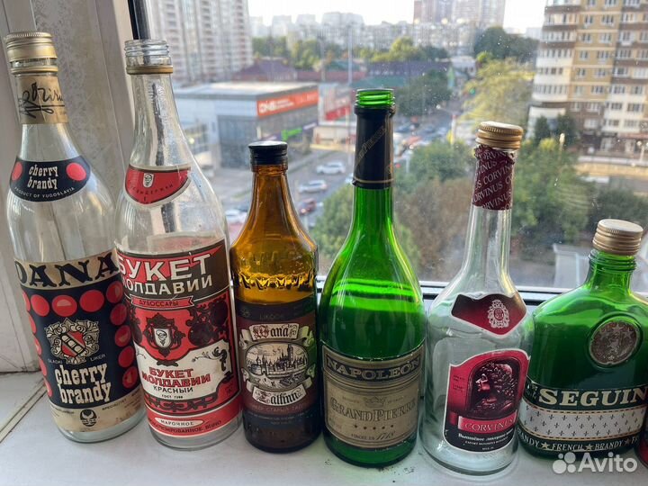 Пустые бутылки из-под алкоголя винтаж СССР