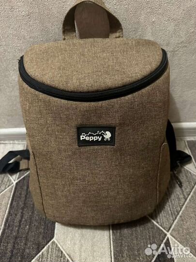 Коляска 2 в 1 Peppy Sandra Eco (17) кожа т. бежева