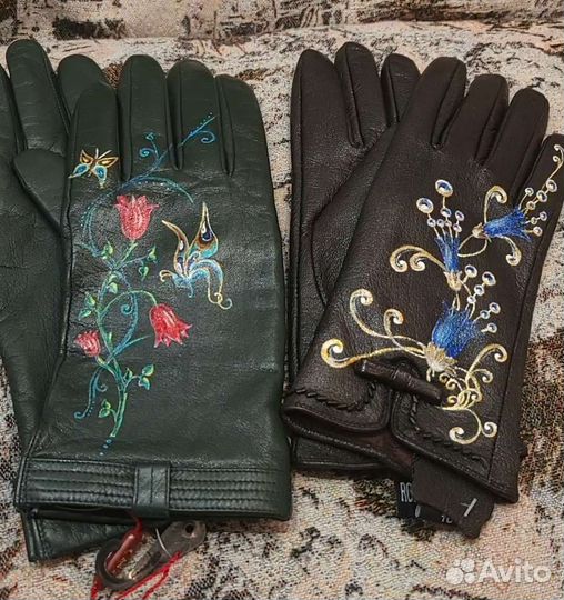 Перчатки из натуральной кожи женские