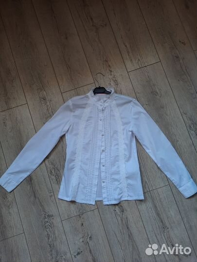 Рубашка белая для девочки 152