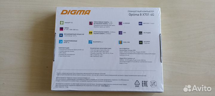 Планшет Digma 8 X701 4G