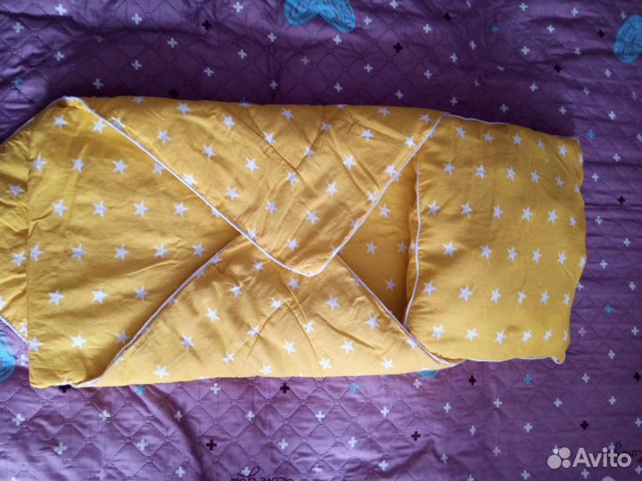 Комплект в коляску подушка матрас одеяло