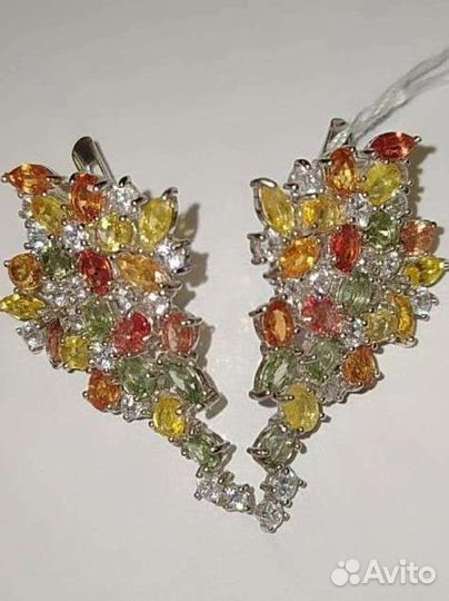 Серебряные серьги с сапфирами
