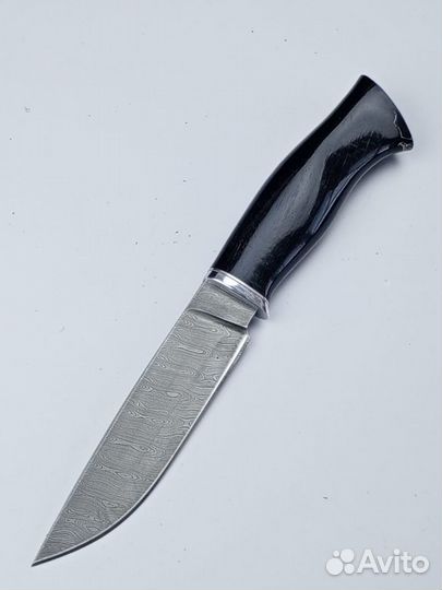Нож охотничий ручной работы из дамасской стали