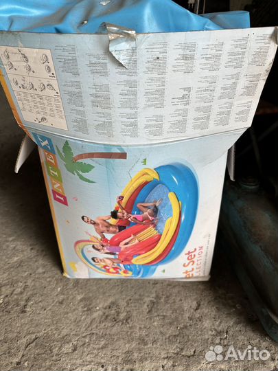 Детский надувной бассейн с горкой