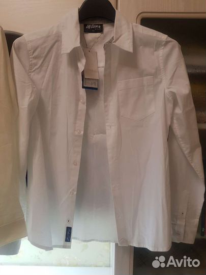 Белые рубашки с коротким и длинным рукавом