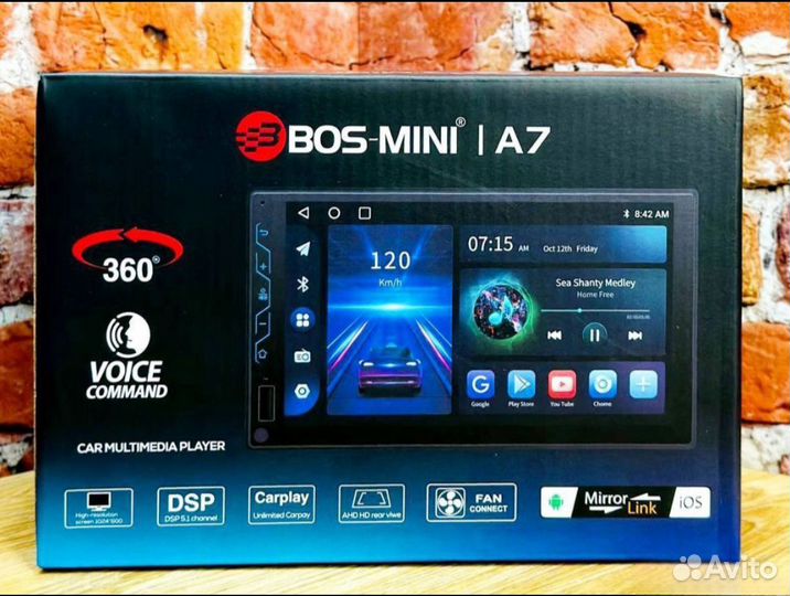 Магнитола 2-din android Bos-mini A7 4/64gb