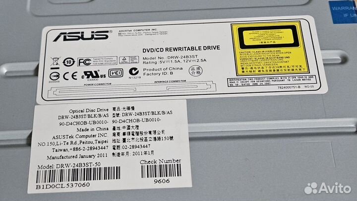 Привод DVD/CD RW asus DRW-24B3ST SATA