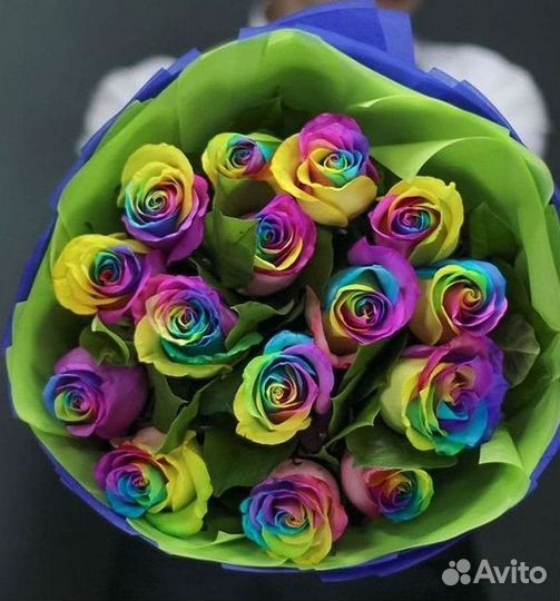 Радужные розы Букеты доставка