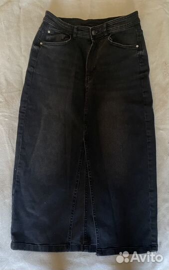 Юбка джинсовая с разрезом с переди