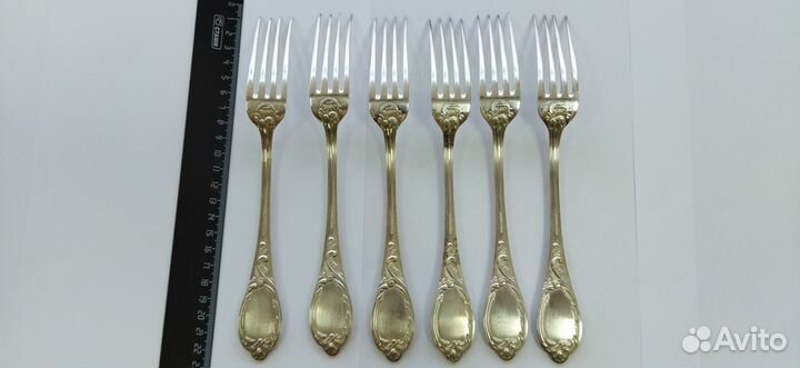 Вилка столовая 6 штук. Серебро 925 пр