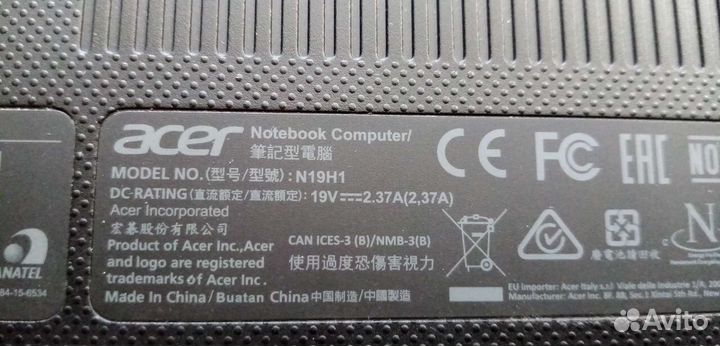 Ноутбук acer на запчасти/восстановление