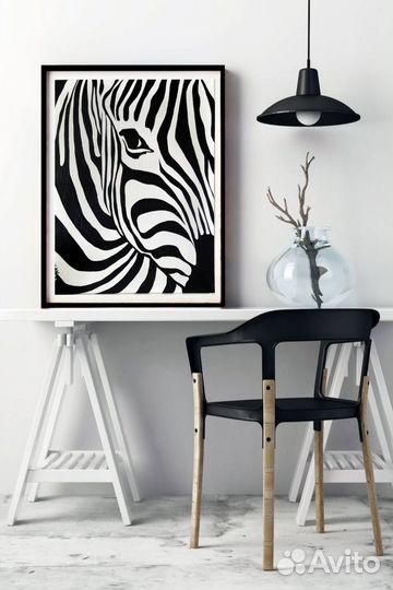 Картина Зебра, холст