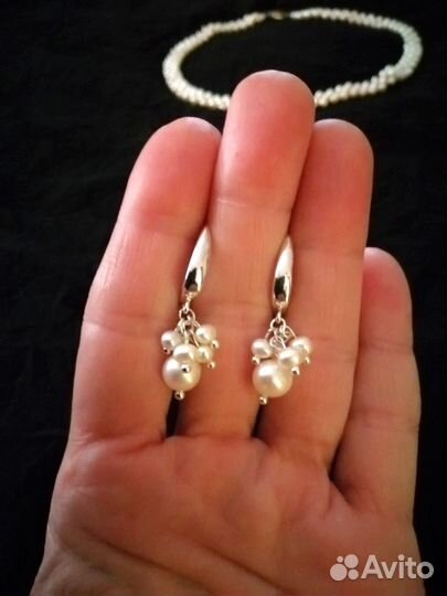 Комплект из натурального жемчуга