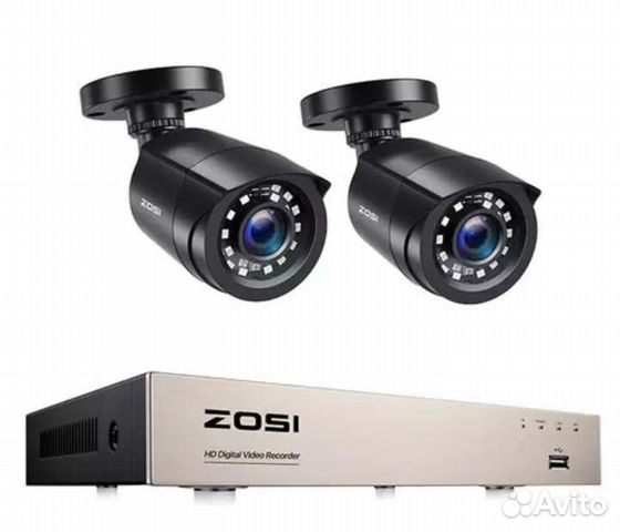 Комплект видеонаблюдения Zosi, 2 камеры. Новый
