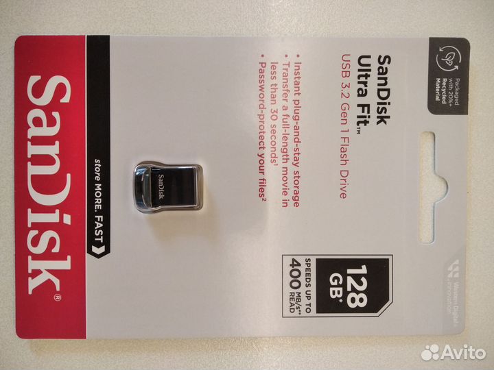 Флешка SanDisk Ultra Fit 128гб Black