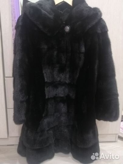 Шуба норковая с капюшоном 46-48