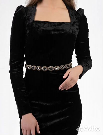 Пояс металлический с камнями