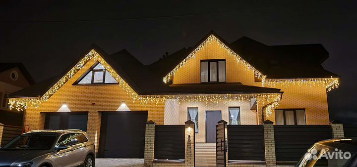 Украшение домов гирляндами