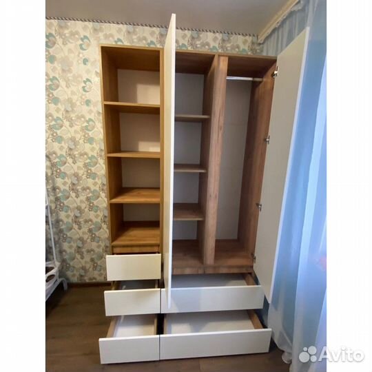 Шкаф-пенал 40см «Хелен», дуб крафт + белый