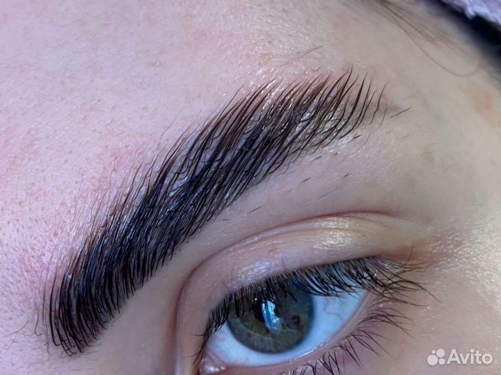 Наращивание; ламинирование ресниц, бровей