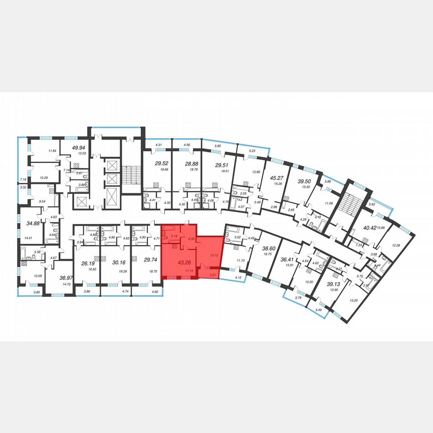 1-к. квартира, 44,8 м², 16/22 эт.
