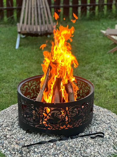 Костровая чаша с дизайном