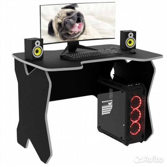 Геймерский стол скай черный/белый