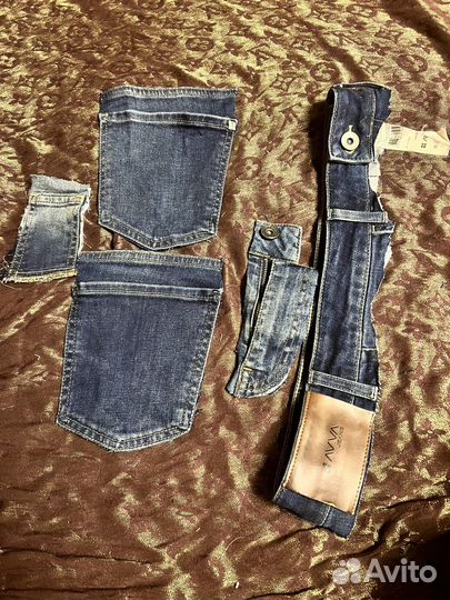 Отрезы, карманы, джинсовой ткани