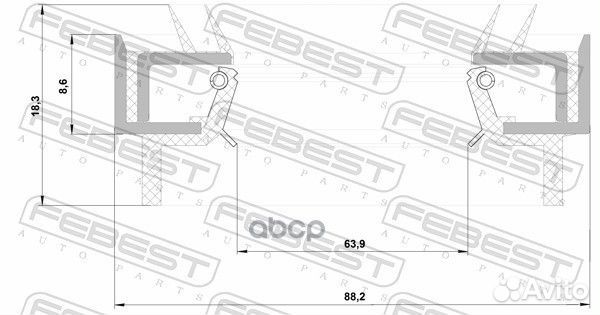 Сальник ступичный передний 63.9X88.2X8.6X18.3 9