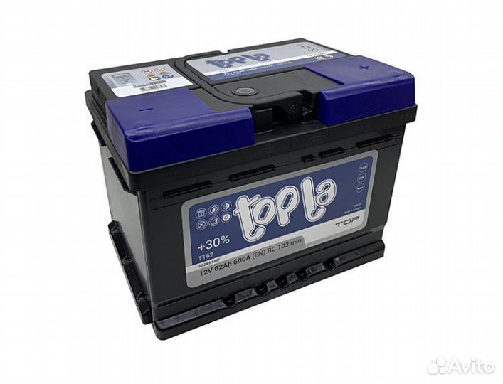 Акб Topla Top 62А/Ч низкий обр