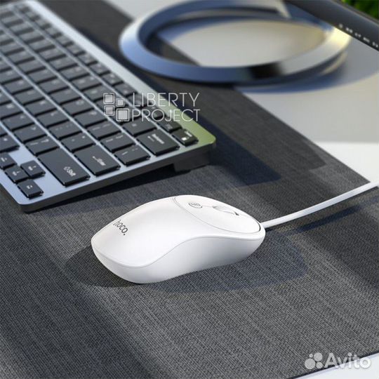 Мышь проводная Hoco GM13 Esteem Business (белая)