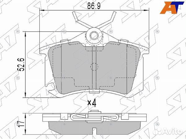 Колодки тормозные задние skoda superb
