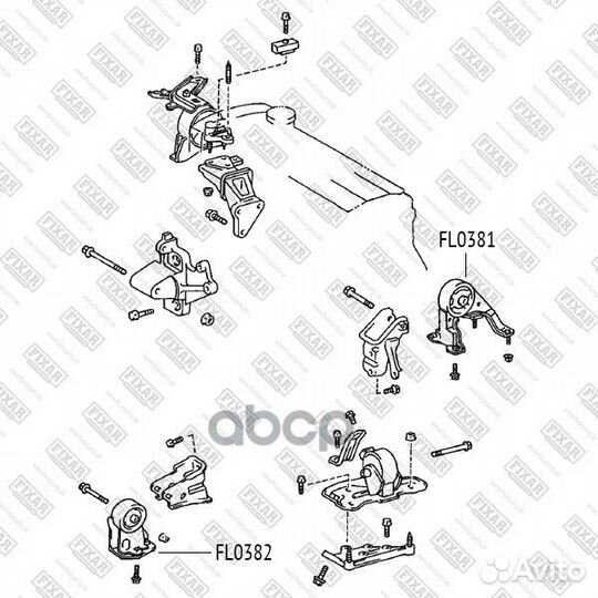 Опора двигателя toyota carina E/caldina/corona 92