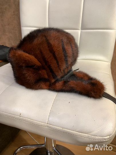 Шапка ушанка норковая женская 56