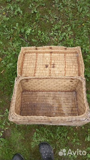 Сундук короб плетёный большой старинный