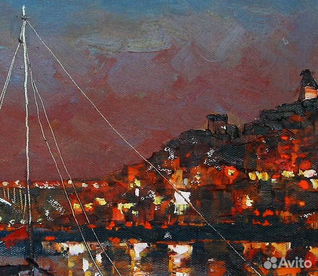 Ночной морской пейзаж - 78х64 (масло)